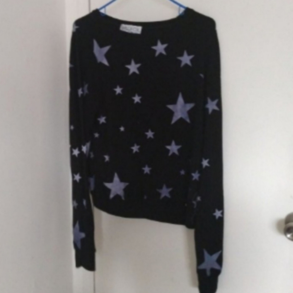 Wildfox Womens Gray Star Print Sweatshirt Sz Small